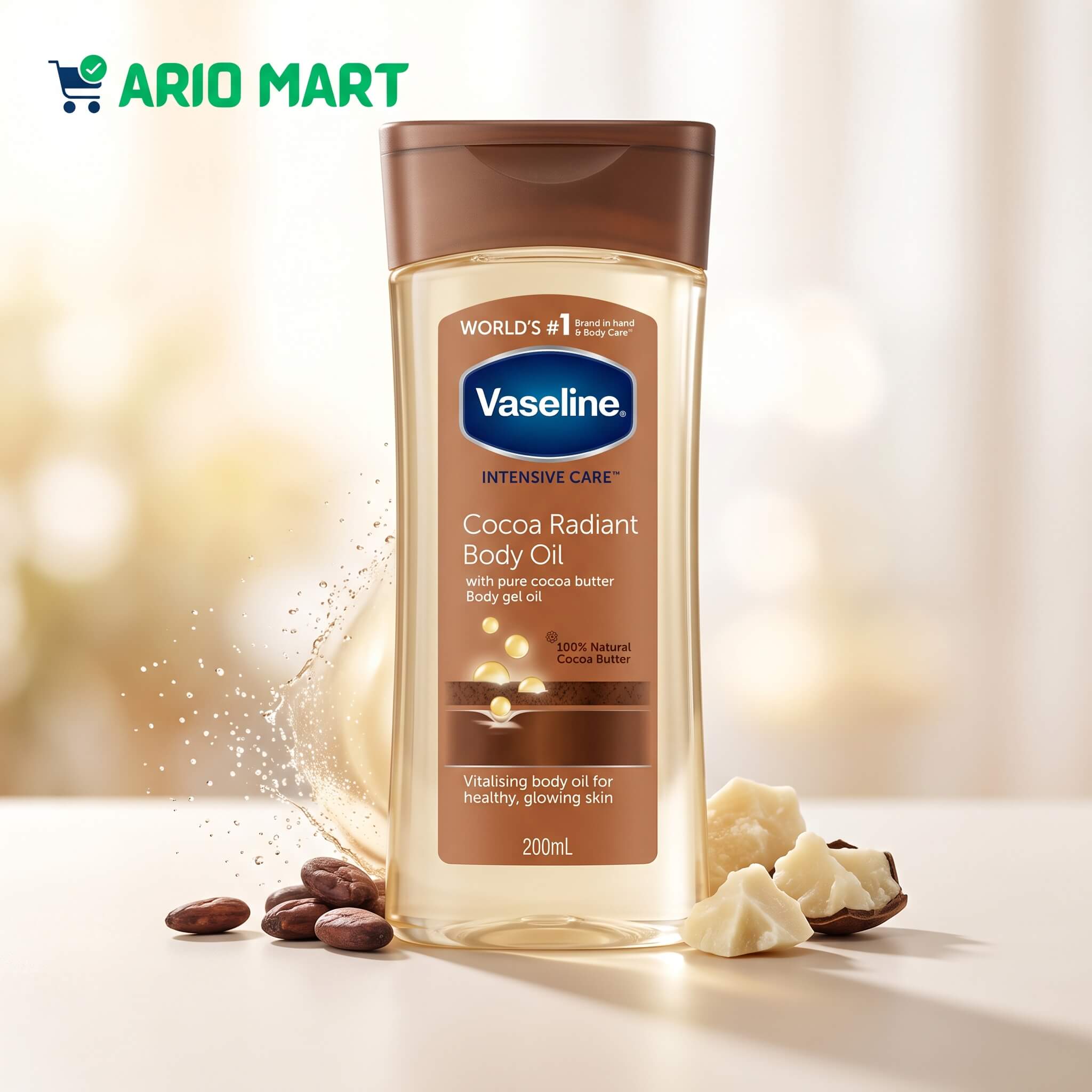 Vaseline Intensive Care Cocoa Radiant Body Oil - 200ml - SAJ
