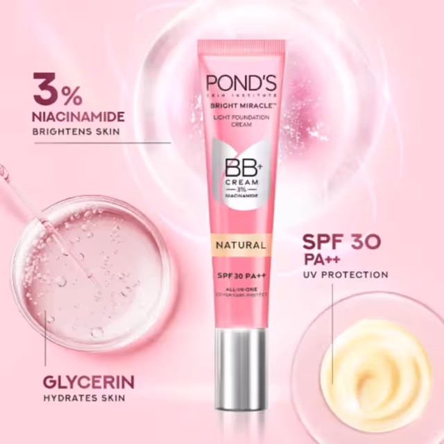 Pond's Bright Miracle BB+ Cream Light Foundation - Natural - Thumbnail