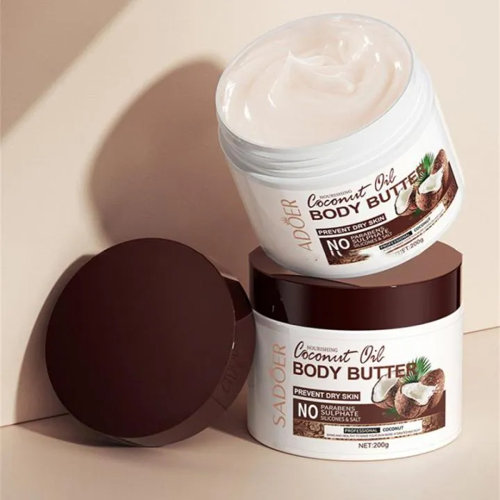 SADOER Coconut Oil Body Butter 200g - Deep Moisturizing Cream - SAJ